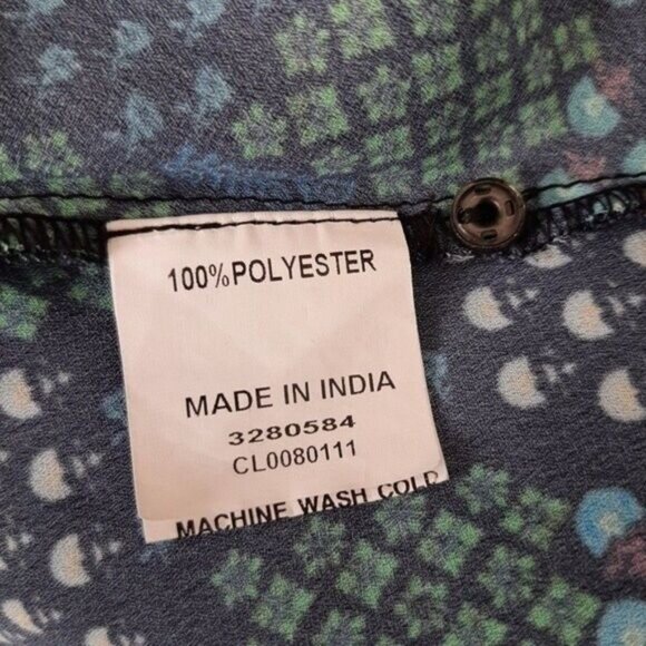 eSHAKTI | Flowy Lightweight Abstract Floral Mini Dress Tan Brown Sz L - Picture 11 of 11